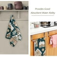thumbnail image 3 of Cute Gingerbread Houses Hand Towels 2 PCS, Blue Christmas Tree Kitchen Towel Ultra Soft and Highly Absorbent,Decorative Fingertip Face Towel for Bathroom Hotel, 28.3"x 14.4", 3 of 6