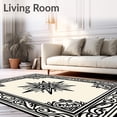 thumbnail image 2 of ODIKA 2'x3' Machine Washable Non-Slip Area Rug, Vintage Border with Central Medallion High Traffic Rug with Pad, Black, 665037, 2 of 8