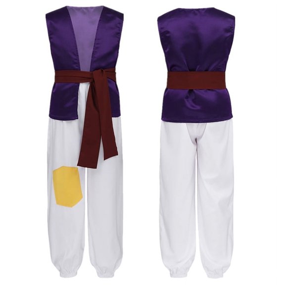 MSemis Baby Boys Arabian Prince Outfit Halloween Cosplay Vest Tops Pants Belt Suits