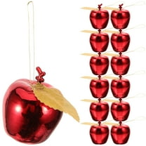Amosfun Christmas Tree Apples Ornaments Red PVC Hanging Decoration 24Set