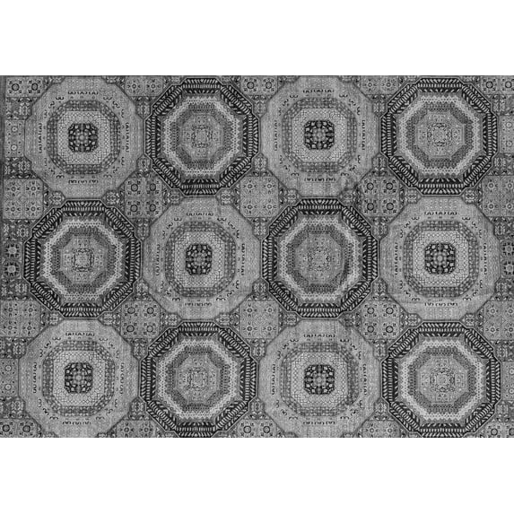 Ahgly Company Indoor Rectangle Oriental Gray Modern Area Rugs, 5' x 7'
