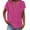 58# Hot Pink, variant on Tunic Tops Women Cotton Linen Casual Short Sleeve 1/4 Button Henley V Neck Shirts Loose Fit Summer Beach Vacation Blouse Hot Pink S