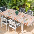 thumbnail image 2 of Spring Easter Table Cloths for 8 Foot Rectangle Tables, Bunny Carrots Eggs Floral Botanical Pink Patio Waterproof Elastic Fitted Tablecloths, Washable Rectangular Table Cover for Camping, 2 of 8