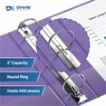 thumbnail image 2 of Davis Group Easyview Premium, Round Ring, Customizable, View Binder, 6 Pack (Purple, 2"), 2 of 8