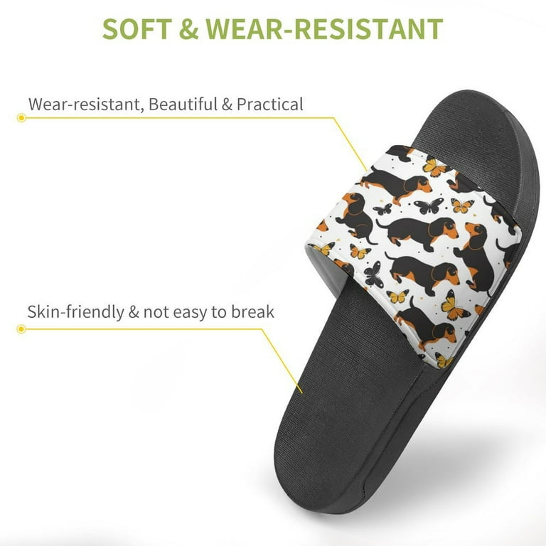 JINGDS Dachshund Dogs And Butterflies-67 Slides for Men/Women, Waterproof Bathroom Shower Slippers, Non Slip Sandals for Indoor Outdoor - Walmart.com JINGDS Dachshund Dogs And Butterflies-67 Slides for Men/Women, Waterproof Bathroom Shower Slippers, Non Slip Sandals for Indoor Outdoor - Walmart.com
