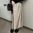 thumbnail image 4 of Women Fishtail Skirt Elastic High Waist A-Line Mid-calf Length Skirt Solid Color Velvet Large Hem Skirt Daily Wear, 4 of 7