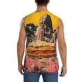 thumbnail image 4 of Fotbe Men's Psychedelic Band Hotdog Art Print Men's Sleeveless Muscle Tank Tops Casual T-Shirts for Gym Workout Beach-Small, 4 of 8