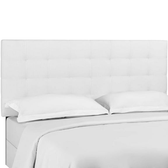 Tufted Upholstered Headboard in White
