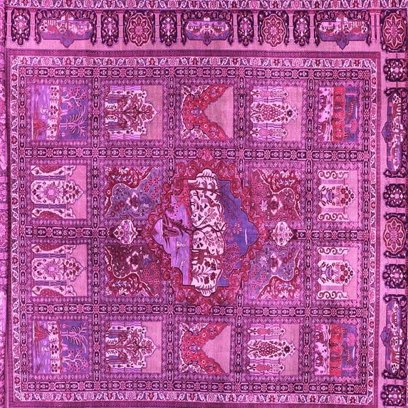 Ahgly Company Indoor Square Animal Pink Traditional Area Rugs, 5' Square