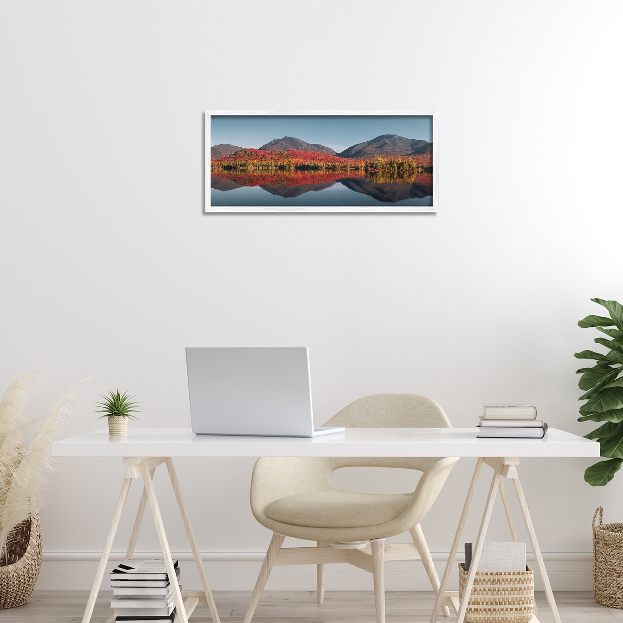 Stupell Industries Autumn Panorama Reflections White Framed Giclee Art, design by Jonathan Zaharek