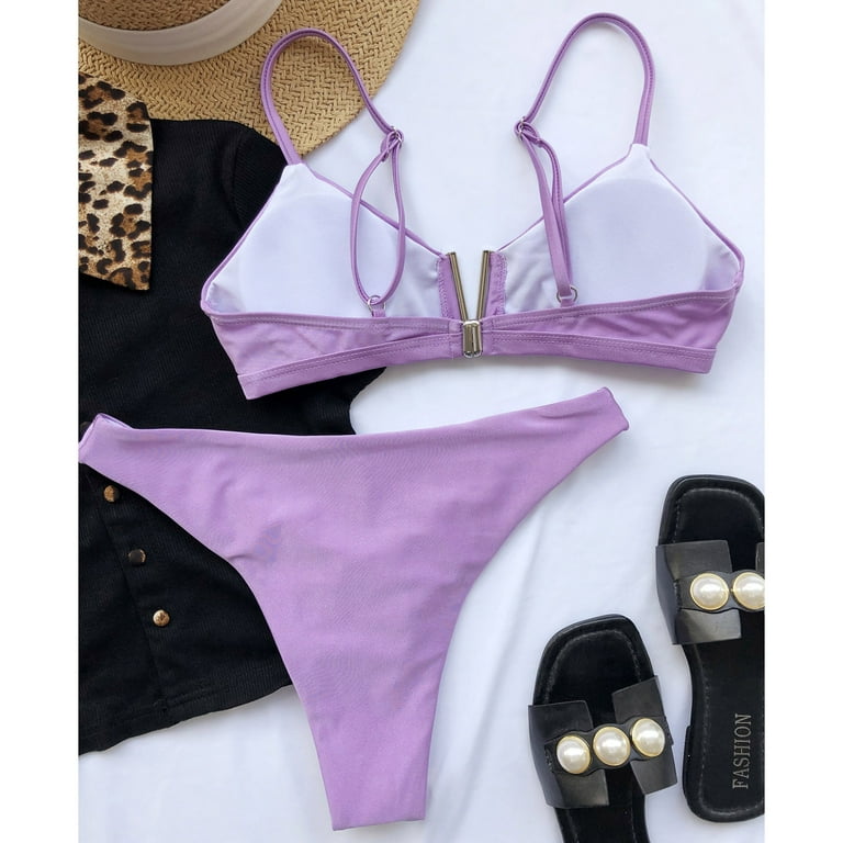 vbnergoie Womens Multi Color Tie-Dye Print Set Two Piece Swimdress And  Panty Swimsuits Bathing Shorts Halter Bikini Tops for Women Underwire 