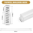 thumbnail image 2 of Earthtec 2Pcs 24 Inch Clear Replacement Bathroom Towel Bar Rod Spring Loaded End Sturdy Plastic Adjustable Wall Mount and for Kitchen Towel Storage Replacement Towel Bar for Ceramic Holder, 2 of 7