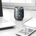 thumbnail image 3 of 12oz Stemless Wine Tumblers Cartoon Construction Vehicles Traffic Signs Vacuum Insulated Stainless Steel Travel Tumbler Cups Mug with Lid and Straw for Champaign,Cocktail,Beer with Cleaning Brush, 3 of 5
