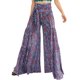 thumbnail image 1 of VISgogo - Pantalones palazzo con cinturón para mujer, pantalones de playa sueltos bohemios de cintura alta con estampado floral/a cuadros/cachemira VISgogo moda, 1 of 3