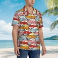 thumbnail image 3 of Logiee Cute Cars Print Mens Hawaiian Shirts,Loose-Fit Short Sleeve Button Down Tropical Aloha Beach Shirt,Summer Vacation Wedding Tops,Medium, 3 of 7