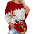 thumbnail image 1 of Gibobby Sudaderas de moda para mujer Navidad Sin Ocio Manga Larga Cuello Redondo Polar, holgado a la moda (Rojo, XL), 1 of 5