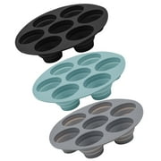 3 Pcs Silicone Cake Mold Muffin Baking Pan Tasty Cookbook Air Fryer Cakes Reusable Molds Cups