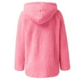 thumbnail image 3 of Fluffy Jacket Button Down Overcoat Warm Winter Overcoat Women Solid Color Coat Long Sleeve Cardigan Windproof Outer Coat, 3 of 6