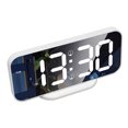 thumbnail image 1 of Digital Alarm Clock, 6.7 Inch LED Mirror Clock, LED Clock For Bedroom, Modern Mirror Desk Wall Clock, Electronic Desktop Clock With 3 Adjustable Brightness, 12/24H Display, 1 of 8