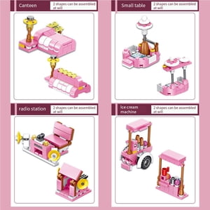 mmirethe 12 in 1 Ice Cream Truck Building Blocks Set Building Bricks Construction Toy Gifts for Kids