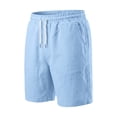 thumbnail image 5 of IhhxPro Big and Tall Men's Linen Athletic Shorts Cargo Men with Elastic Waist Quick Dry Multi Pocket Outdoor Casual Summer Loose Fit Lightweight Travel Hiking S-3XL, 5 of 8