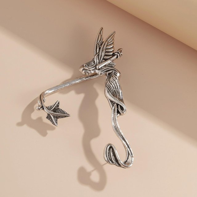 Elf Ear Cuff Earring Clip Pendientes Ear Clip Jewelry Earcuff Creative para Boda Cosplay Party Mujeres Niñas - Izquierda Plata Izquierda Plata Hembra Yinane Envoltura para la oreja