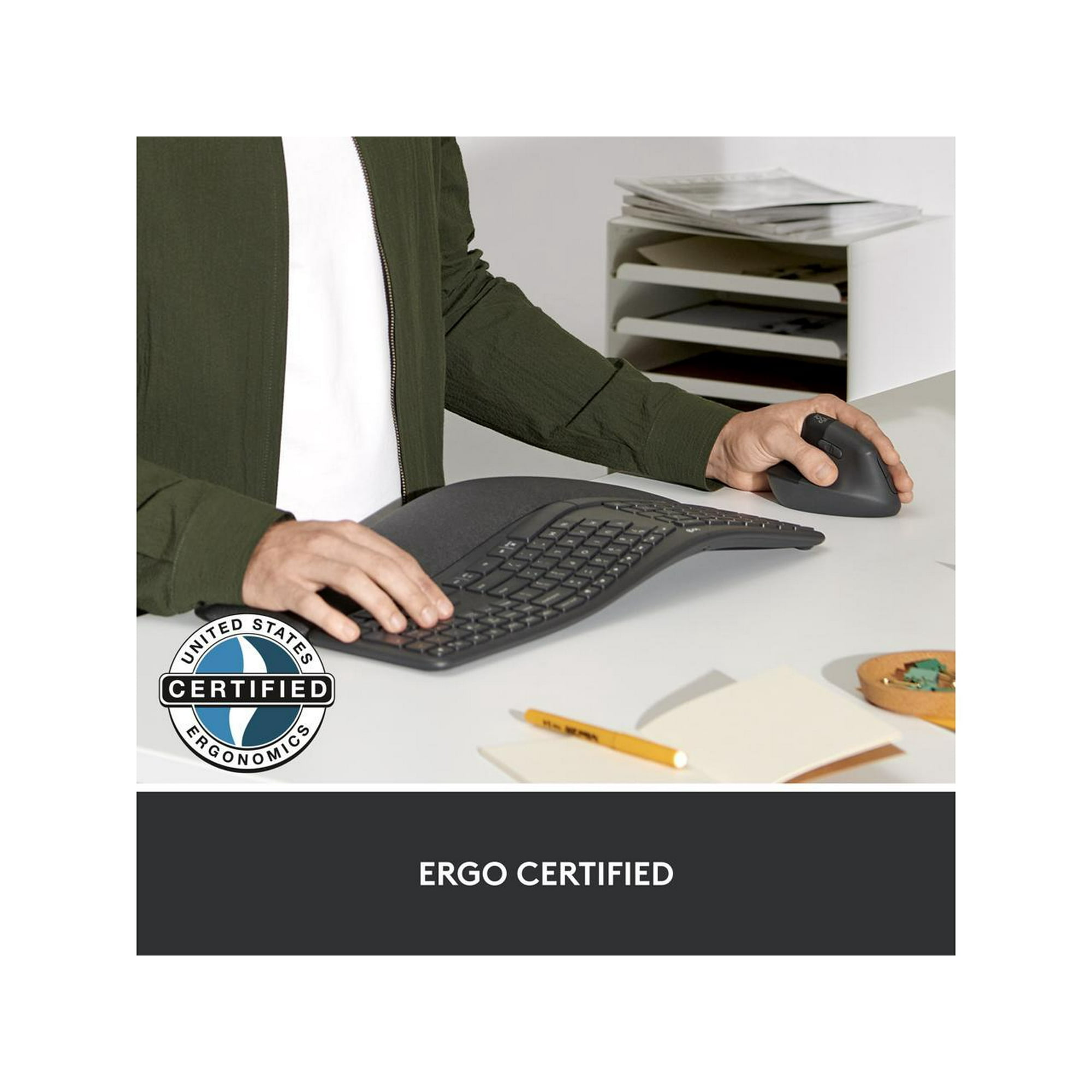 Logitech Lift Vertical Ergonomic Mouse for Business Left, Graphite 910-006492