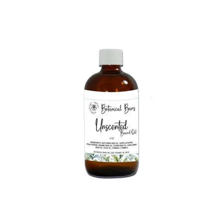 Botanical Bars All Natural Beard Oil - 4 oz Unscented - Men's Beard Oil - Beard Conditioner