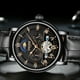 thumbnail image 4 of Punk Skeleton Moon Phase automático mecánico reloj de material cuero banda para hombre moda negocios ejercicio reloj de Negro, 4 of 5