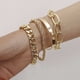 thumbnail image 5 of Moda con cuentas gruesas cadena de cable plano pulseras punk joyería para mujeres niñas regalo, 5 of 5
