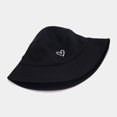 thumbnail image 6 of Summer Hats for Women Unisex Heart Embroidered Cotton Bucket Hat Outdoor Sun Fishing Black M, 6 of 7