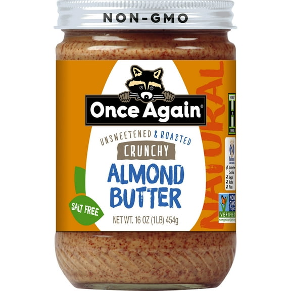 Once Again Natural Crunchy Unsweetened & Roasted Almond Butter 16 oz