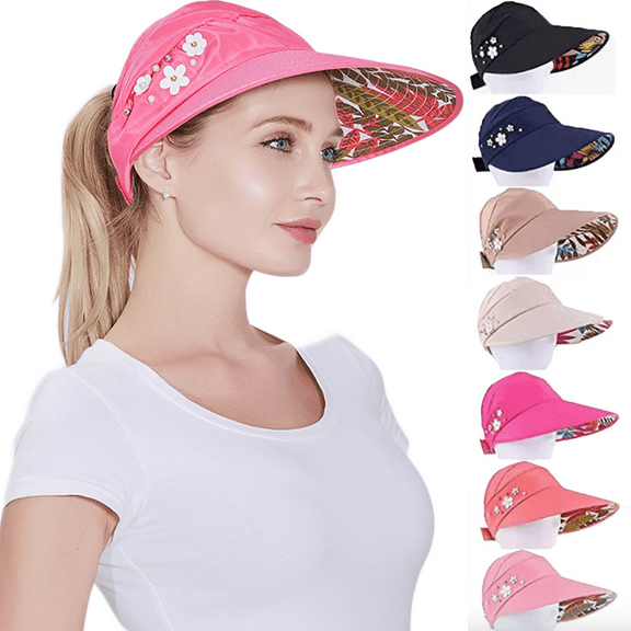 Sun Hats for Women Wide Brim UV Protection Summer Beach Packable Visor