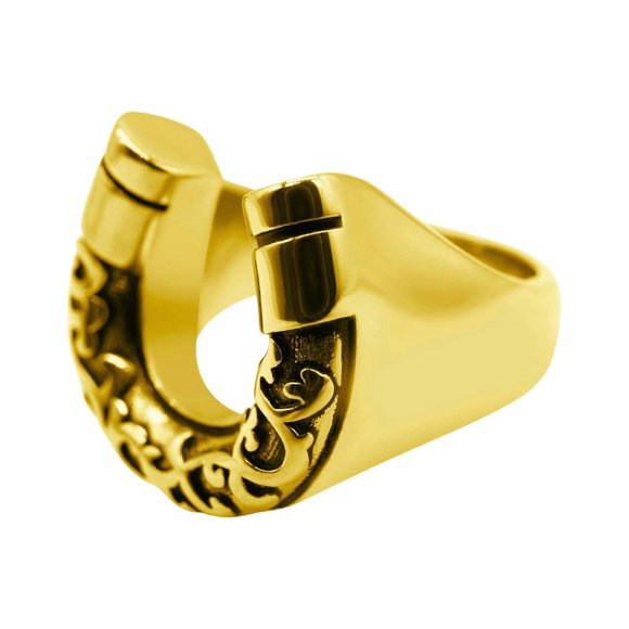 Stylish Western Themed Ring Handmade Cowboy Hat/Horseshoe Ring Gold Plated Copper Women Ring Fashion Accessory