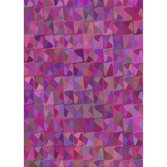 Ahgly Company Machine Washable Indoor Rectangle Transitional Medium Violet Red Pink Area Rugs, 5' x 8'