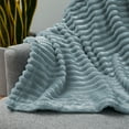 thumbnail image 6 of Nestl Cut Plush Fleece Blanket, Soft Lightweight Fuzzy Luxury Queen Size Bed Blankets for Bed, Queen, Stone Blue, 6 of 11