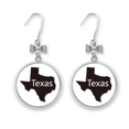 thumbnail image 1 of Texas America USA Map Outline Bow Earrings Drop Stud Pierced Hook, 1 of 3