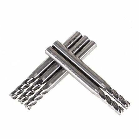 

waltyotur 5Pcs 5/32 Inch Carbide Square End Mill 4 Flute 30 Degree CNC Square Nose End Mill