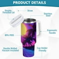thumbnail image 2 of Yayeee 30oz Double-Wall Insulated Stainless Steel Tumbler with Handle Bottle, Purple Neon Road, 2 of 8