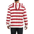 thumbnail image 3 of INSPIRE CHIC Men's Sweatershirts Stripes Hoodie Front Pocket Drawstring Long Sleeve Pullover Sweatshirts XL Red White, 3 of 6