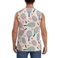 thumbnail image 4 of Lsque Cute Tennis Racket Print Men's Cotton Blend Sleeveless Muscle Shirts (S-3XL)- Moisture Wicking, Odor Protection, UPF 30+,X-Large, 4 of 8