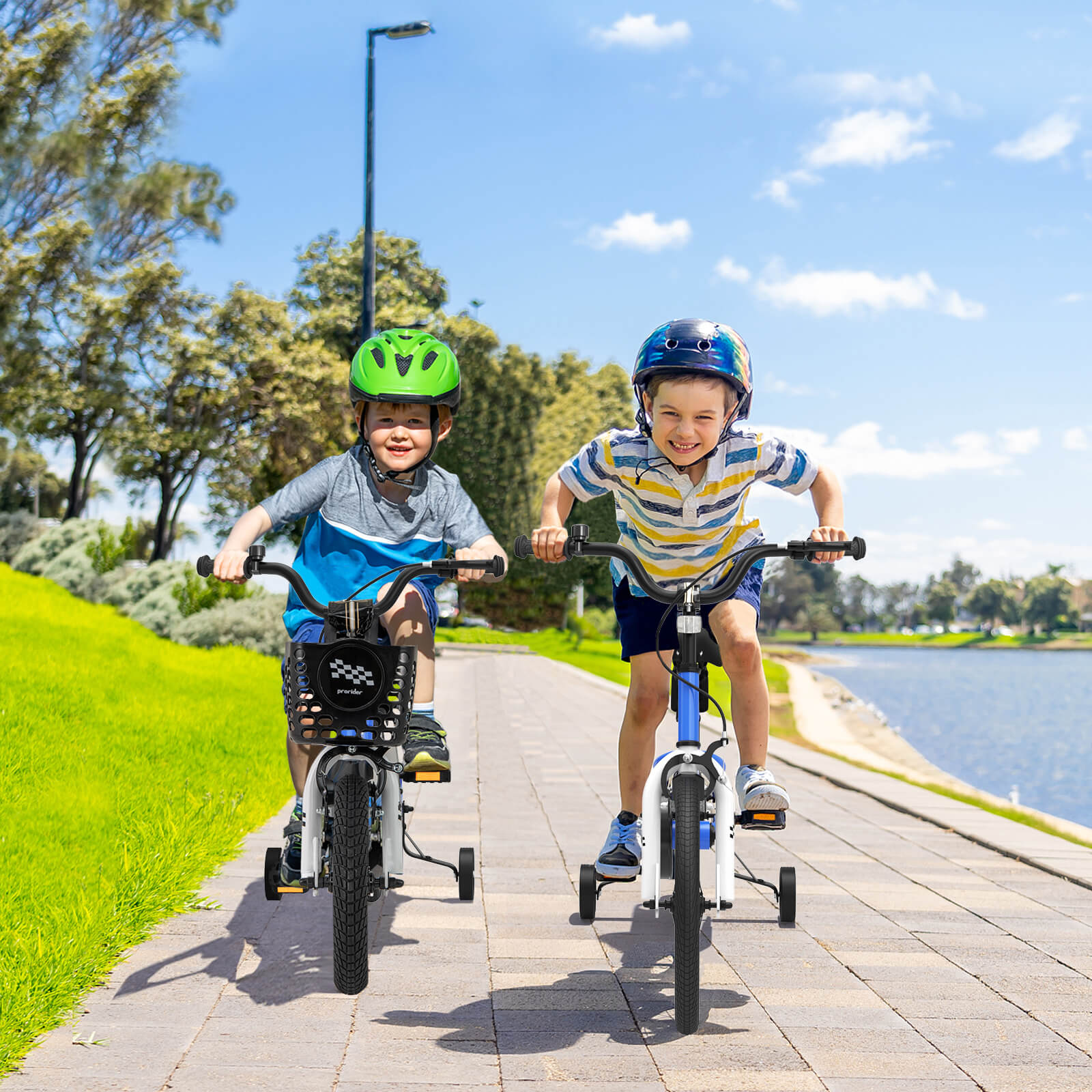 Costway 12 Inch Kids Bike with Training Wheels, Blue photo 2