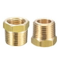 thumbnail image 1 of Adaptador reductor de conexión de tubería de latón Unique Bargains 3/8" NPT macho x 1/4" NPT hembra para manómetro de presión de agua y aceite, 1 of 5