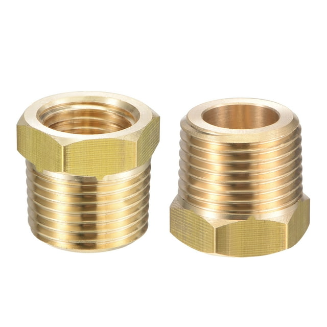 Adaptador reductor de conexión de tubería de latón Unique Bargains 3/8" NPT macho x 1/4" NPT hembra para manómetro de presión de agua y aceite