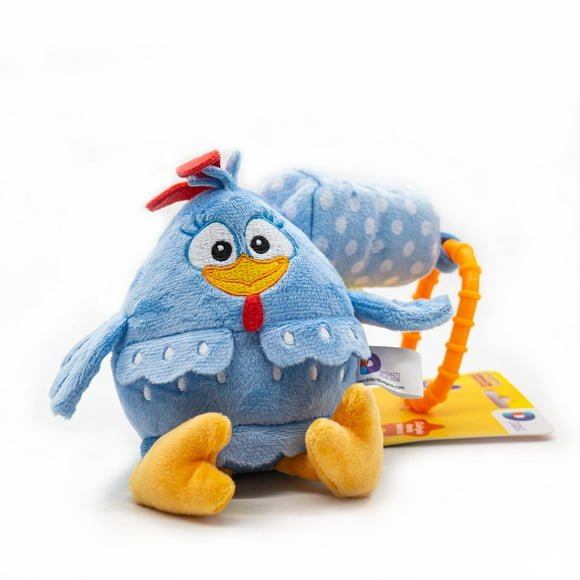 Peluche y Sonaja Colgante Didacti Juegos para Carriola o Cuna Gallina Pintadita