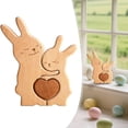 thumbnail image 2 of SMKE Wooden Bunny Family Puzzle,Easter Rabbit Tabletop Ornaments,Wood Craft Puzzles,Wooden Bunny Family Puzzle Set of 2,Natural Solid Wood Rabbit Figurines,Spring Home Decor,Easter Tabletop Ornament, 2 of 9