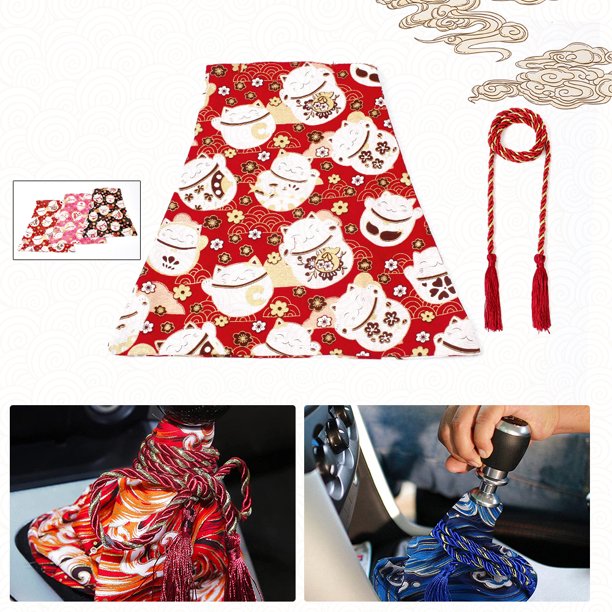 Cubierta de engranajes de coche y viento, palanca de cambios colgante de marea nacional, engranaje manual automático, decoración de conducción de automóviles Bushido - Lucky Cat Black dontodent Kuyhfg Sin marca