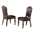 thumbnail image 2 of Bellagio Distressed Brown Cherry With Espresso Nailheads And Casters Side Chair (Set Of 2), 2 of 6