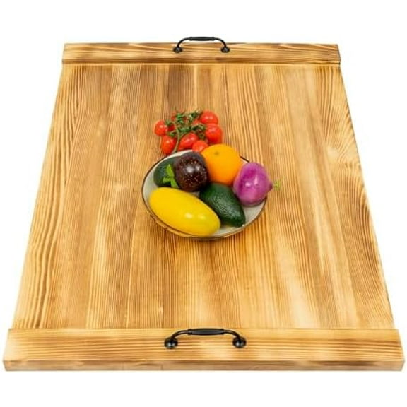 Wooden Stove Top Cover, 30 x 22 Inch Noodle Board with Handles, 44.09 lbs Capacity for Gas Burners and Counter Space