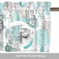 thumbnail image 6 of Ocean Coastal Kitchen Curtain Valances for Windows Farmhouse Short Curtains, Watercolor Sea Turtle Coral Shell Wood Grain Rod Pocket Valance Curtain for Bedroom Cafe Living Room 42"x18", 6 of 8